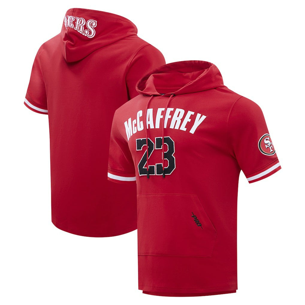 Christian McCaffrey San Francisco 49ers Pro Standard Player Name & Number Hoodie T-Shirt Scarlet | NFL