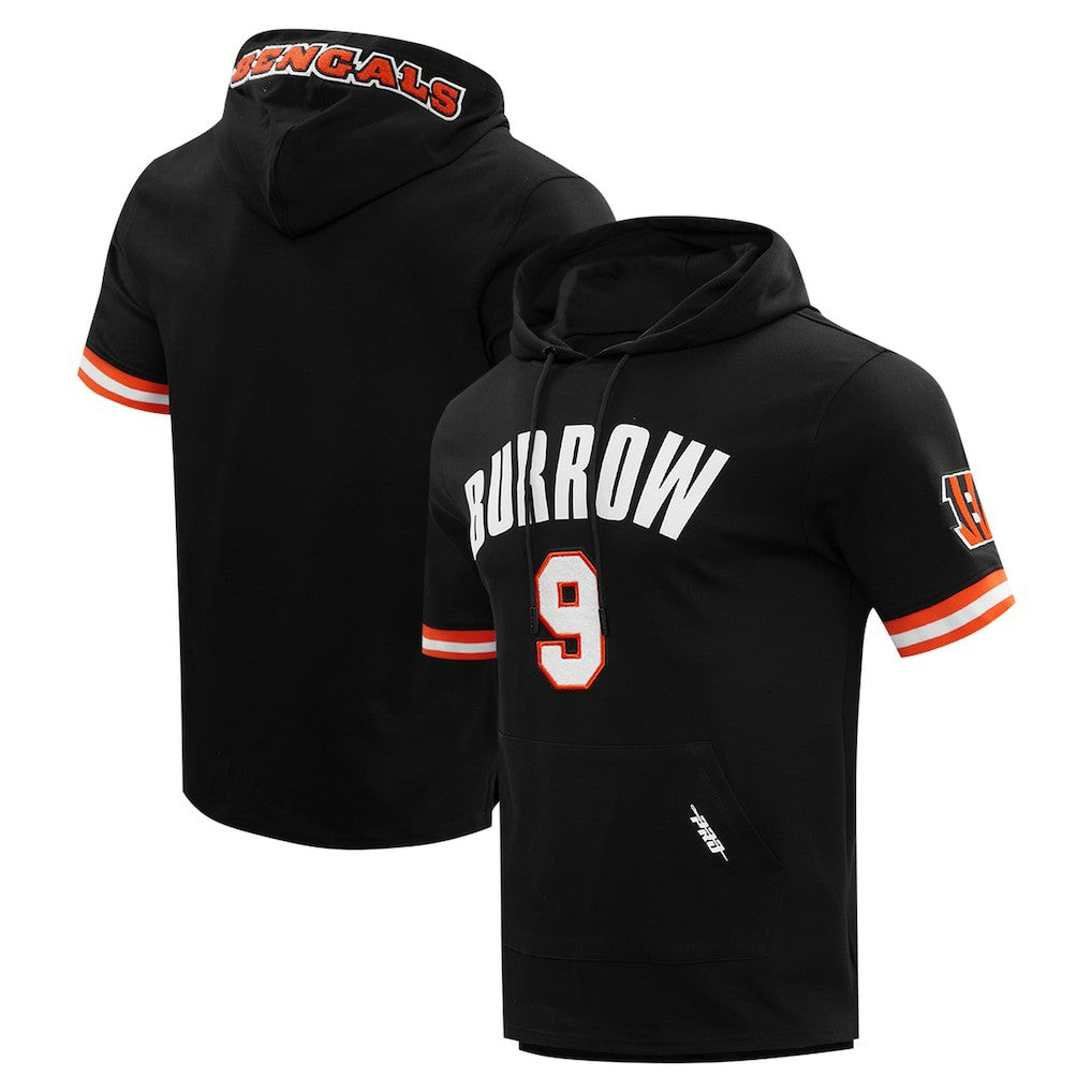 Joe Burrow Cincinnati Bengals Pro Standard Player Name & Number Hoodie T-Shirt Black | NFL
