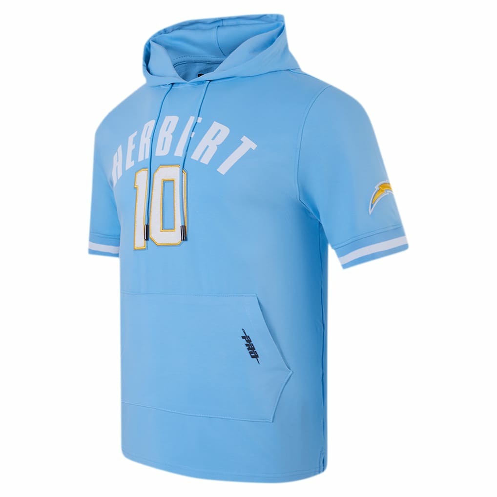 Justin Herbert Los Angeles Chargers Pro Standard Player Name & Number Hoodie T-Shirt Powder Blue | NFL
