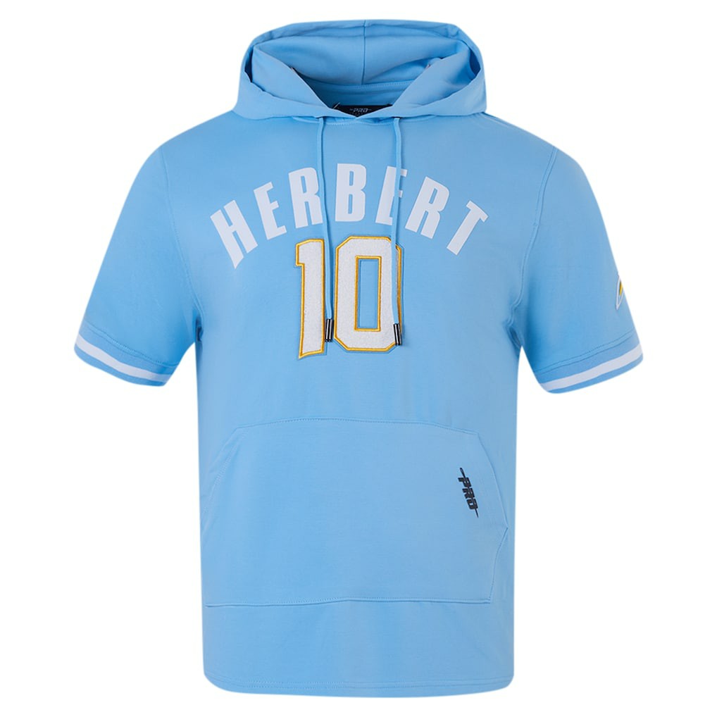 Justin Herbert Los Angeles Chargers Pro Standard Player Name & Number Hoodie T-Shirt Powder Blue | NFL