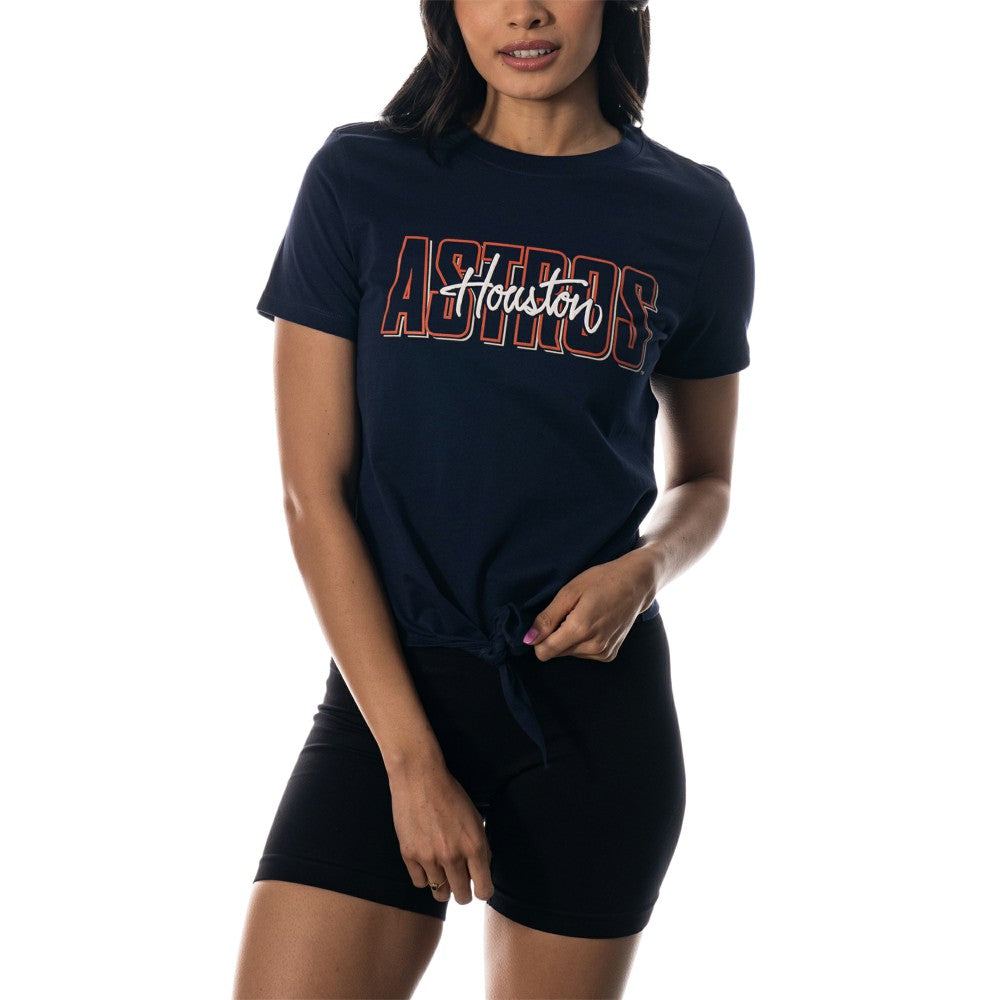 Houston Astros The Wild Collective Women's Twist Front T-Shirt - MLB