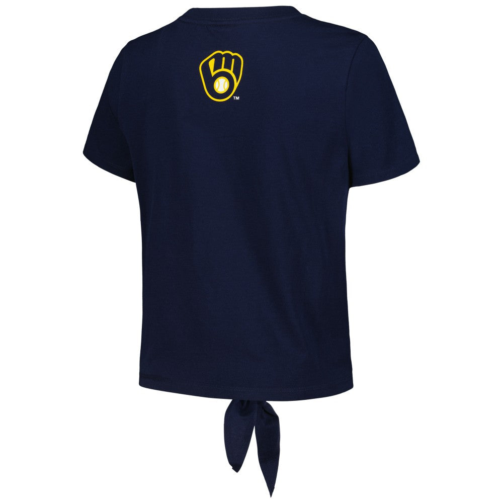 Milwaukee Brewers The Wild Collective Women's Twist Front T-Shirt - MLB