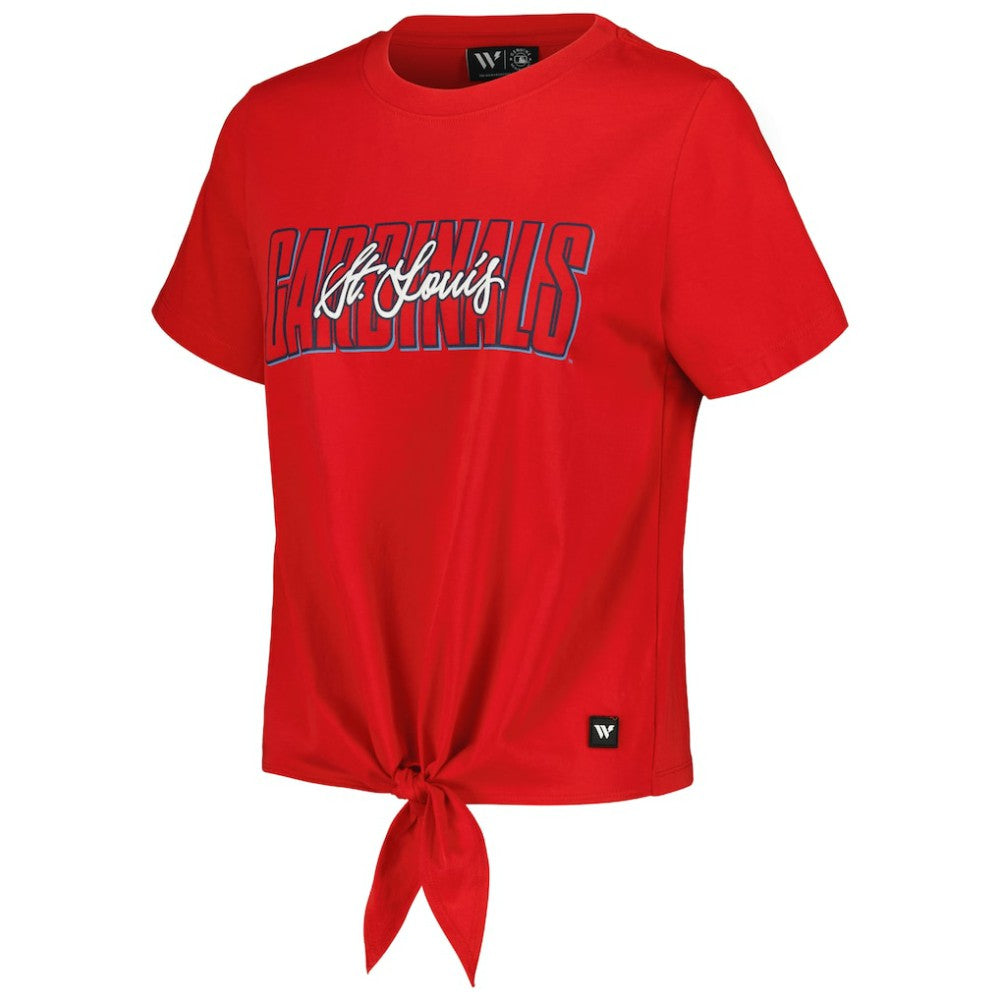 St. Louis Cardinals The Wild Collective Women's Twist Front T-Shirt - MLB