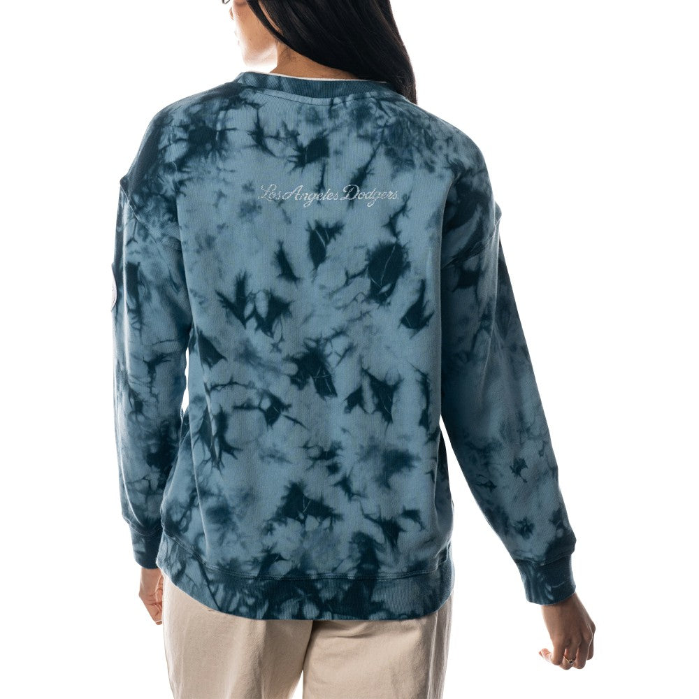 Los Angeles Dodgers The Wild Collective Women's Overdyed Pullover Sweatshirt - MLB