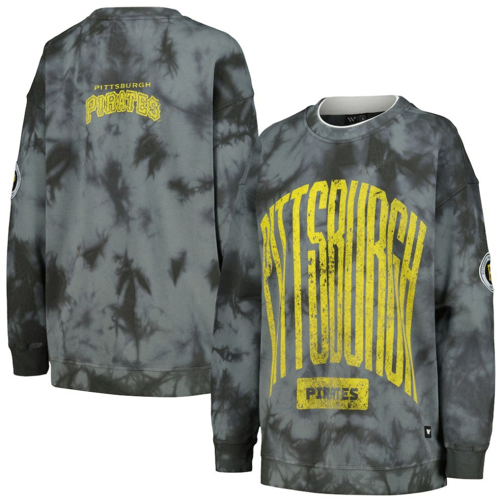 Pittsburgh Pirates The Wild Collective Women's Overdyed Pullover Sweatshirt - MLB