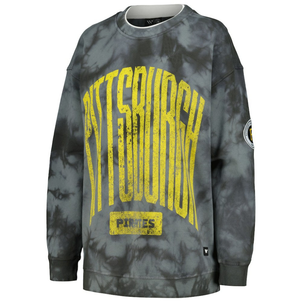 Pittsburgh Pirates The Wild Collective Women's Overdyed Pullover Sweatshirt - MLB