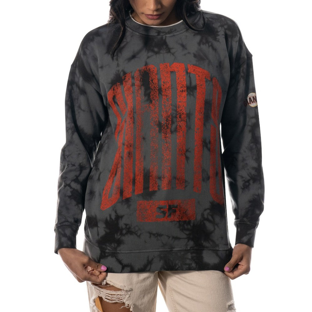 San Francisco Giants The Wild Collective Women's Overdyed Pullover Sweatshirt - MLB