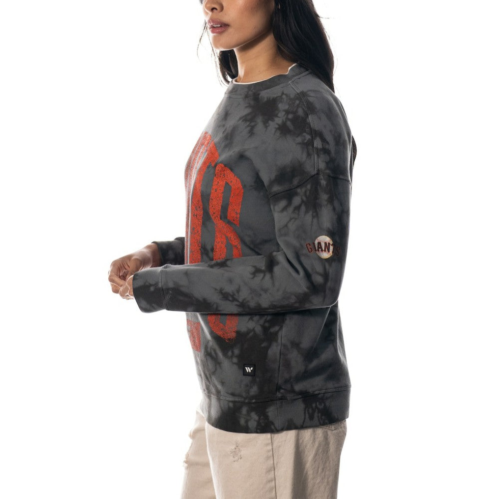 San Francisco Giants The Wild Collective Women's Overdyed Pullover Sweatshirt - MLB