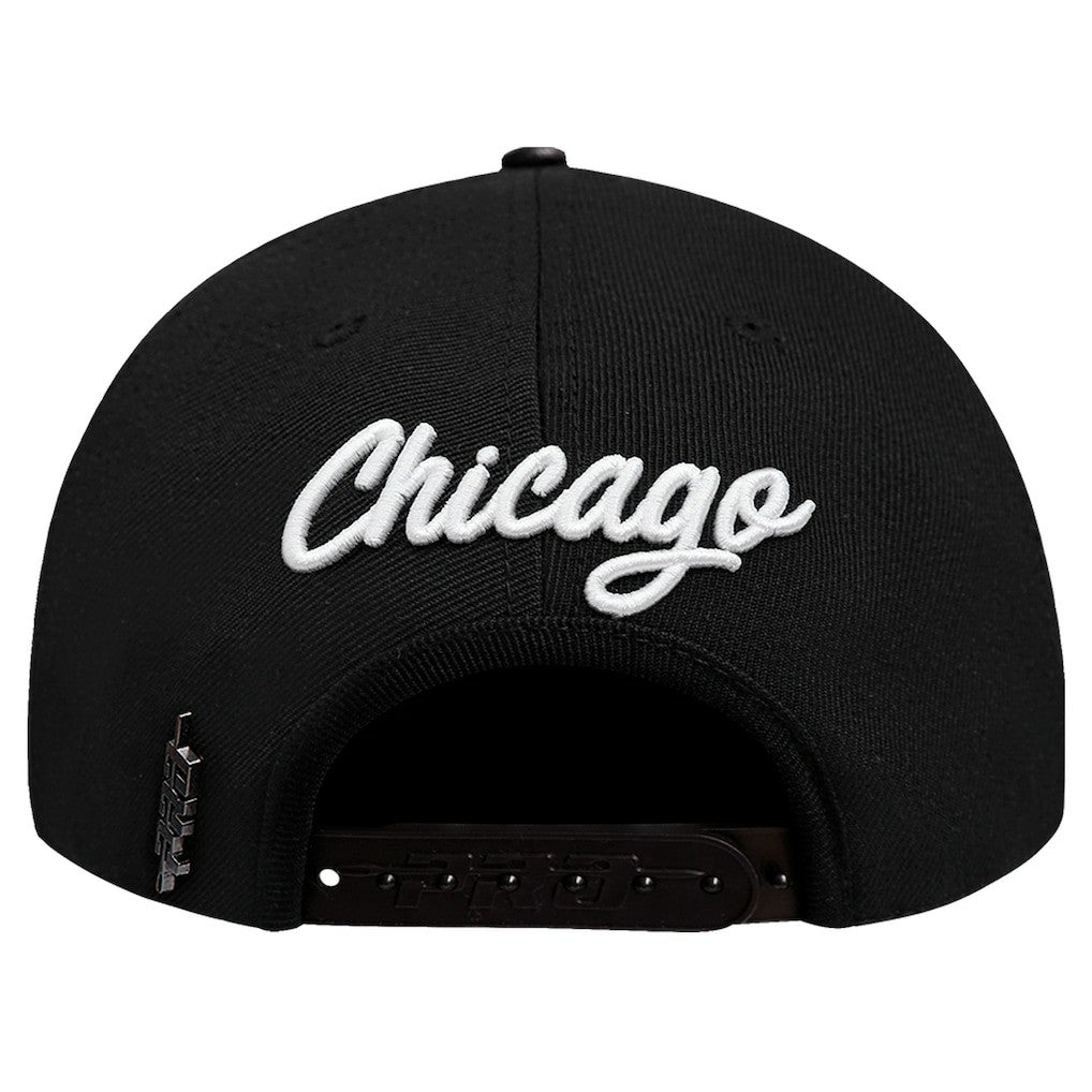 Chicago Bulls Pro Standard Paint the City Pinch Front Snapback Hat Black - NBA