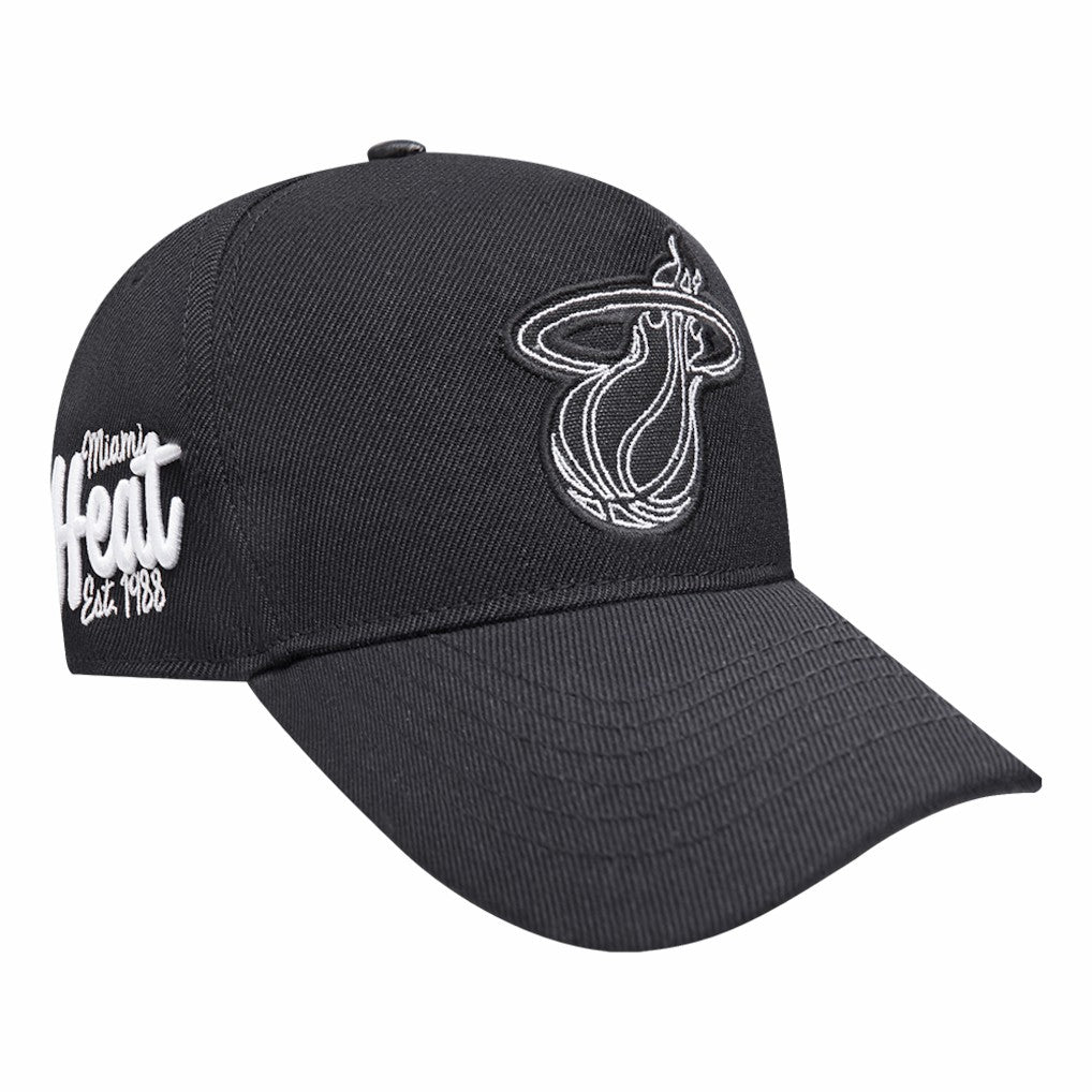 Miami Heat Pro Standard Paint the City Pinch Front Snapback Hat Black - NBA