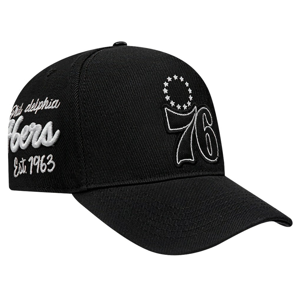 Philadelphia 76ers Pro Standard Paint the City Pinch Front Snapback Hat Black - NBA