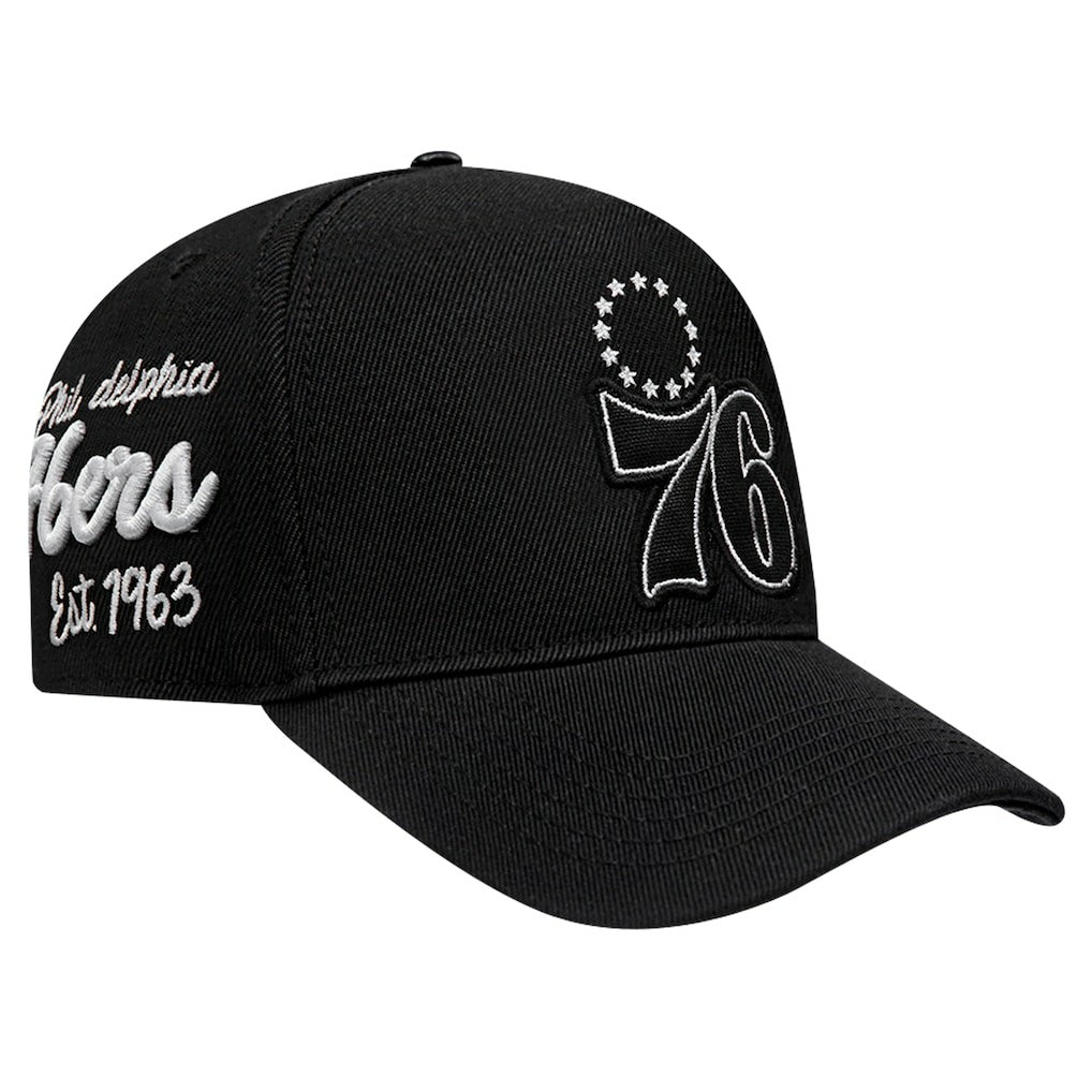 Philadelphia 76ers Pro Standard Paint the City Pinch Front Snapback Hat Black - NBA
