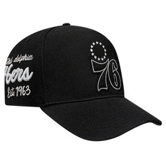 Philadelphia 76ers Pro Standard Paint the City Pinch Front Snapback Hat Black - NBA
