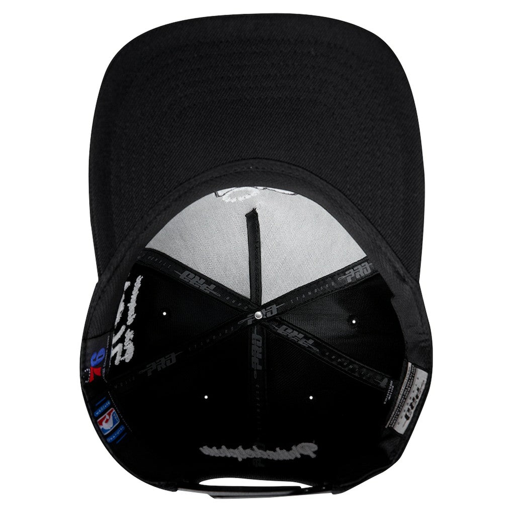 Philadelphia 76ers Pro Standard Paint the City Pinch Front Snapback Hat Black - NBA