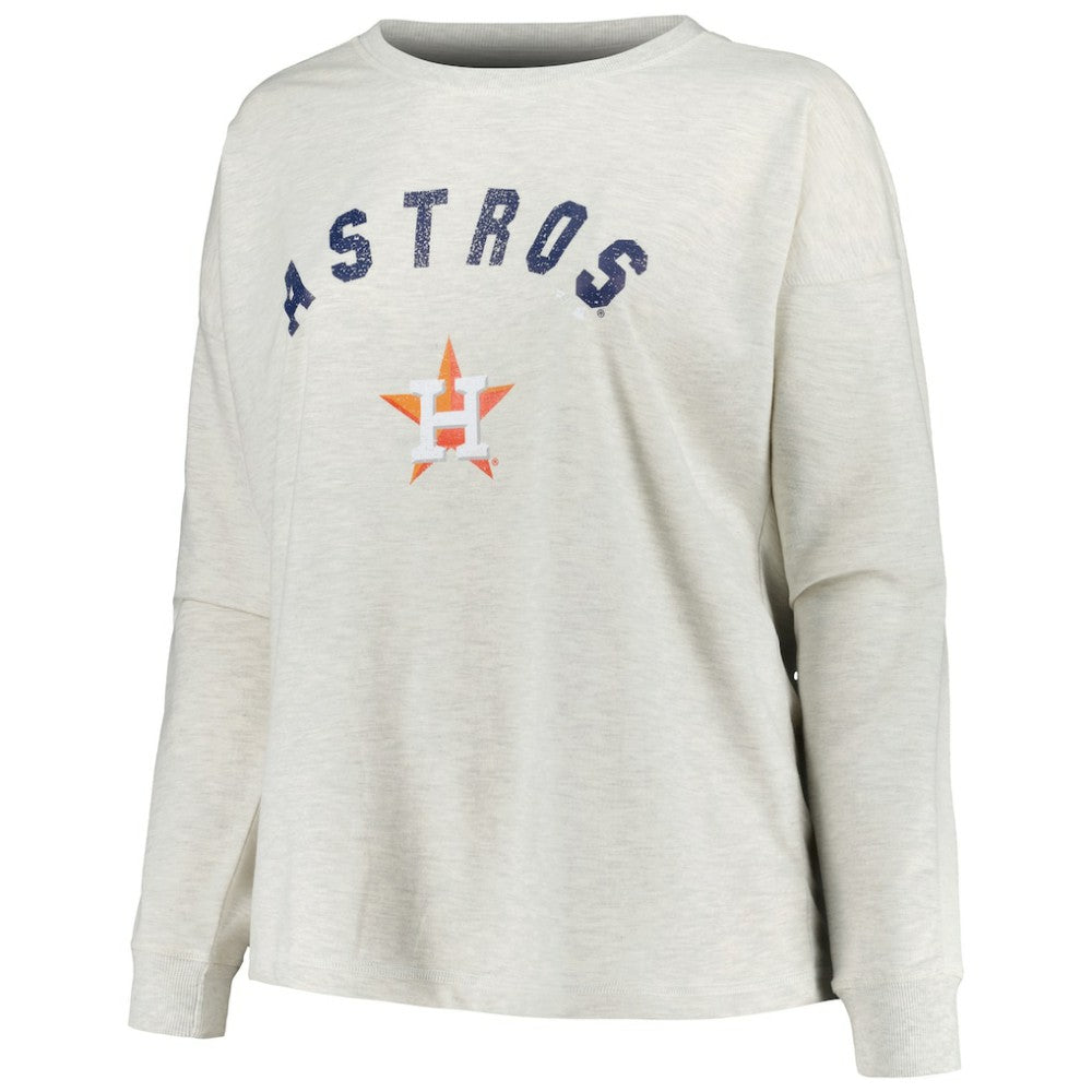 Houston Astros Profile Women's Plus Size French Terry Pullover Sweatshirt - MLB