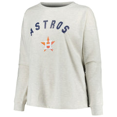 Houston Astros Profile Women's Plus Size French Terry Pullover Sweatshirt - MLB