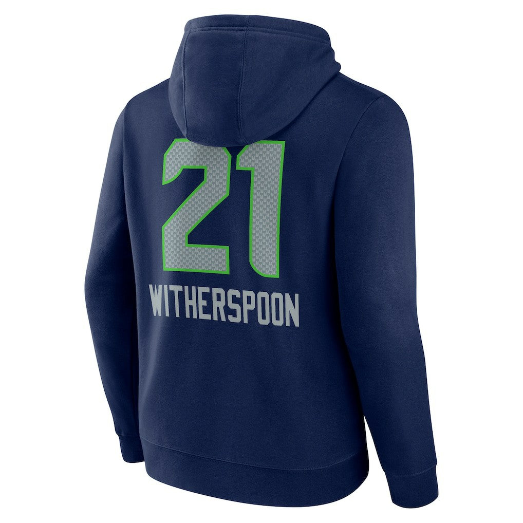 Devon Witherspoon Seattle Seahawks Team Wordmark Player Name & Number Pullover Hoodie College Navy | NFL