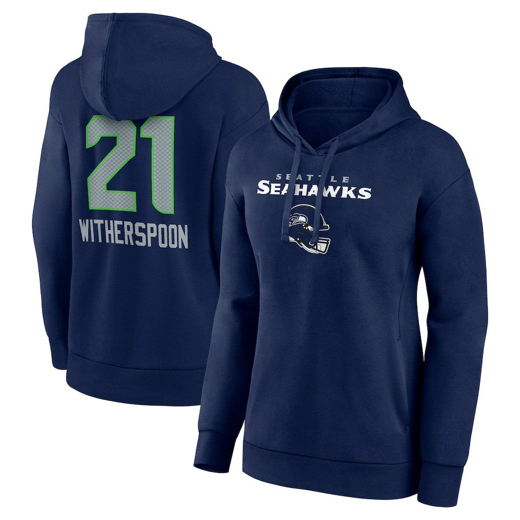 Devon Witherspoon Seattle Seahawks Women's Team Wordmark Player Name & Number Pullover Hoodie College Navy | NFL