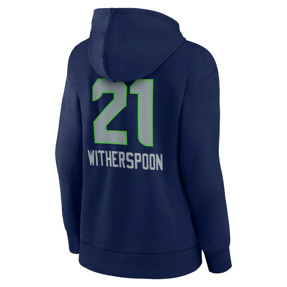 Devon Witherspoon Seattle Seahawks Women's Team Wordmark Player Name & Number Pullover Hoodie College Navy | NFL