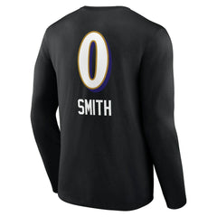 Roquan Smith Baltimore Ravens Team Wordmark Player Name & Number Long Sleeve T-Shirt Black | NFL