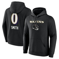 Roquan Smith Baltimore Ravens Team Wordmark Player Name & Number Pullover Hoodie Black | NFL