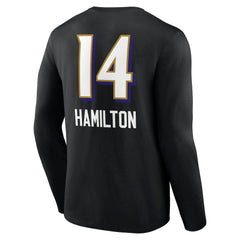 Kyle Hamilton Baltimore Ravens Team Wordmark Player Name & Number Long Sleeve T-Shirt Black | NFL