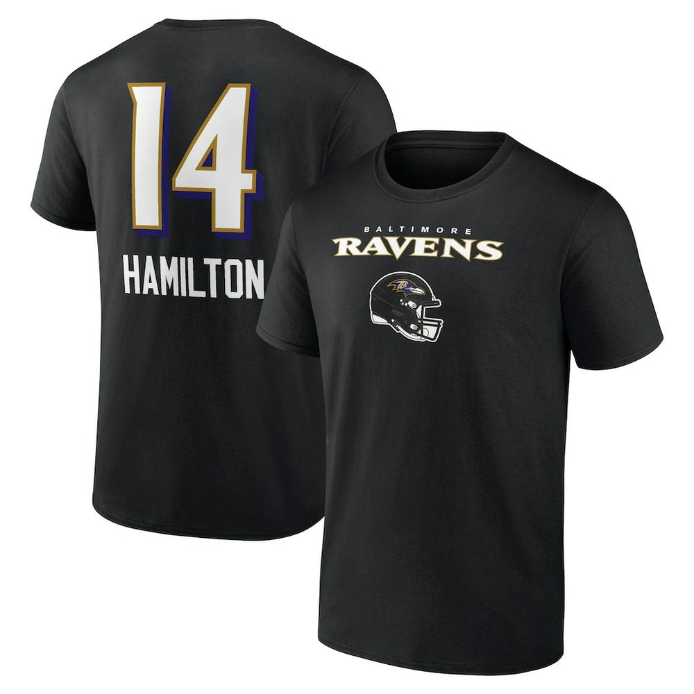 Kyle Hamilton Baltimore Ravens Team Wordmark Player Name & Number T-Shirt Black | NFL