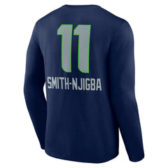 Jaxon Smith-Njigba Seattle Seahawks Team Wordmark Player Name & Number Long Sleeve T-Shirt College Navy | NFL