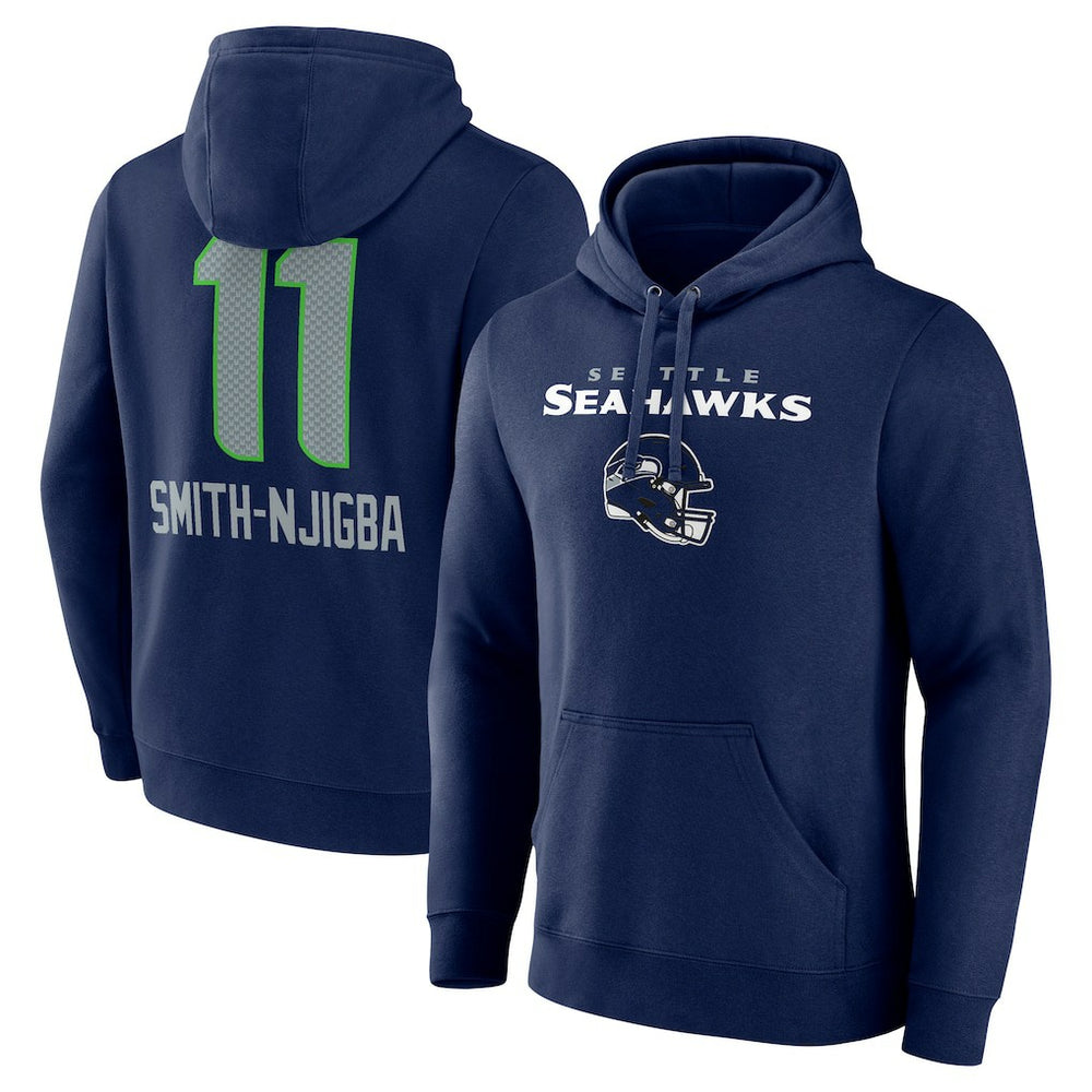 Jaxon Smith-Njigba Seattle Seahawks Team Wordmark Player Name & Number Pullover Hoodie College Navy | NFL