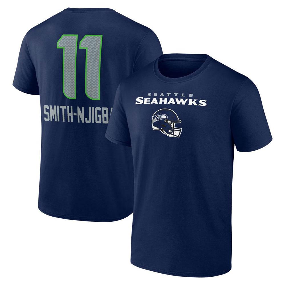 Jaxon Smith-Njigba Seattle Seahawks Team Wordmark Player Name & Number T-Shirt College Navy | NFL
