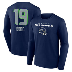 Jake Bobo Seattle Seahawks Team Wordmark Player Name & Number Long Sleeve T-Shirt College Navy | NFL