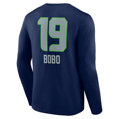 Jake Bobo Seattle Seahawks Team Wordmark Player Name & Number Long Sleeve T-Shirt College Navy | NFL
