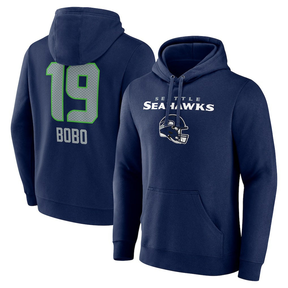 Jake Bobo Seattle Seahawks Team Wordmark Player Name & Number Pullover Hoodie College Navy | NFL