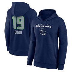 Jake Bobo Seattle Seahawks Women's Team Wordmark Player Name & Number Pullover Hoodie College Navy | NFL