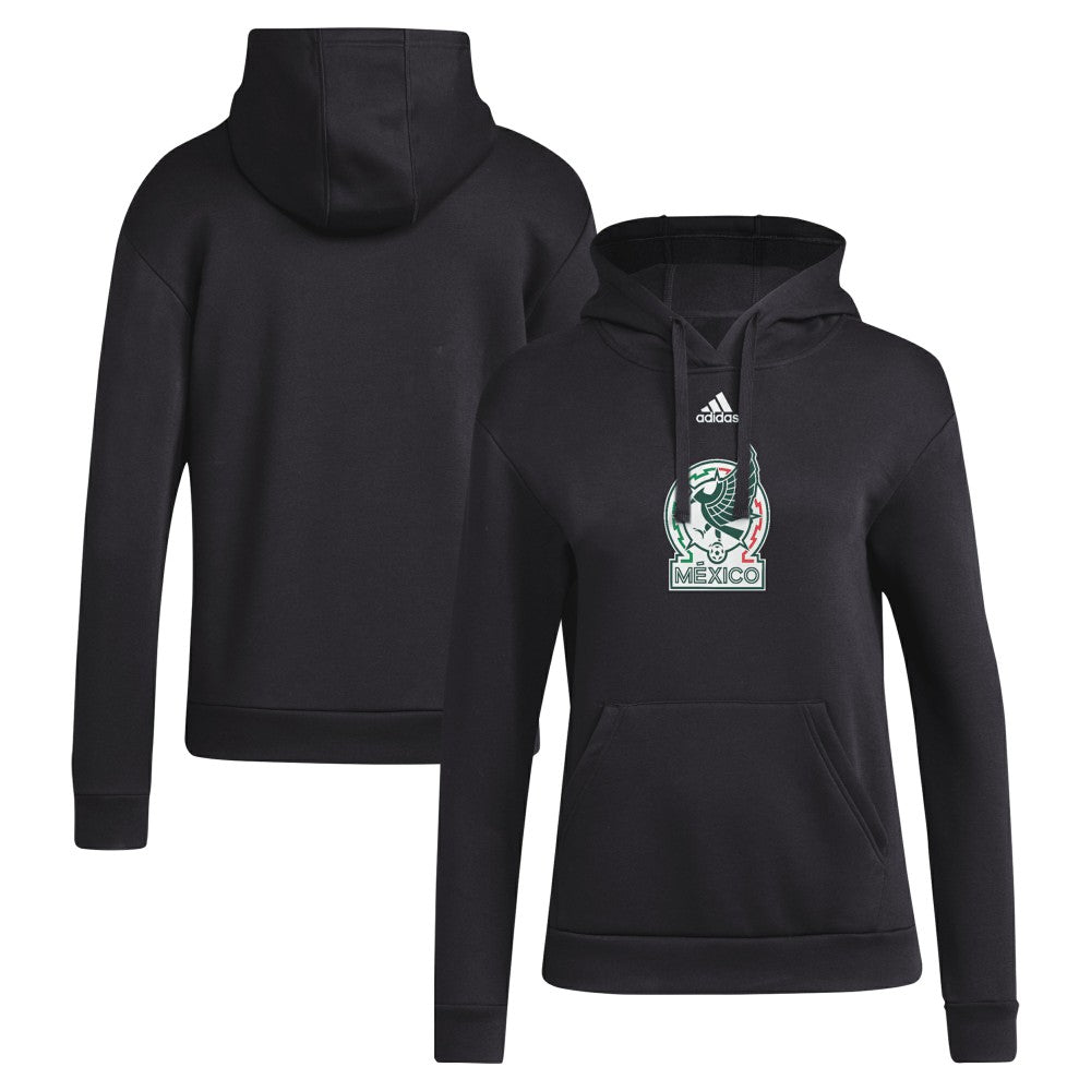 Mexico National Team Women's Crest Pullover Hoodie Black | Adidas