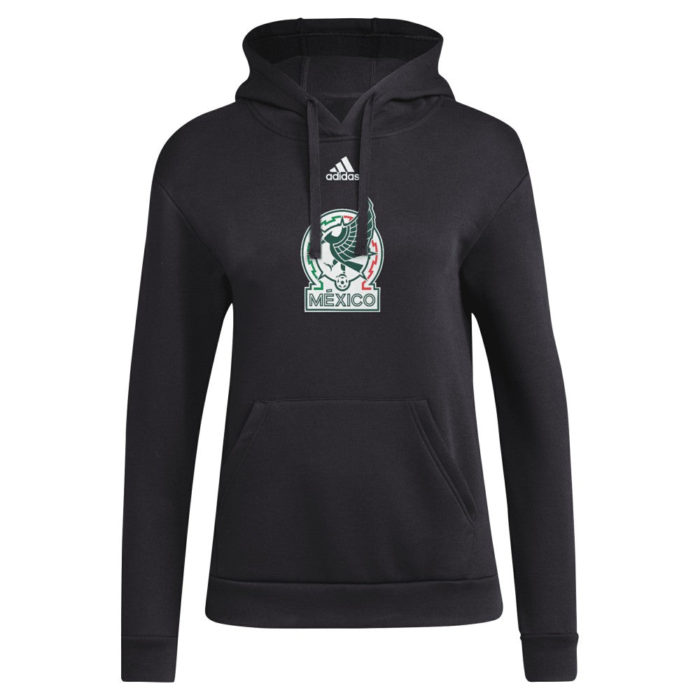 Mexico National Team Women's Crest Pullover Hoodie Black | Adidas