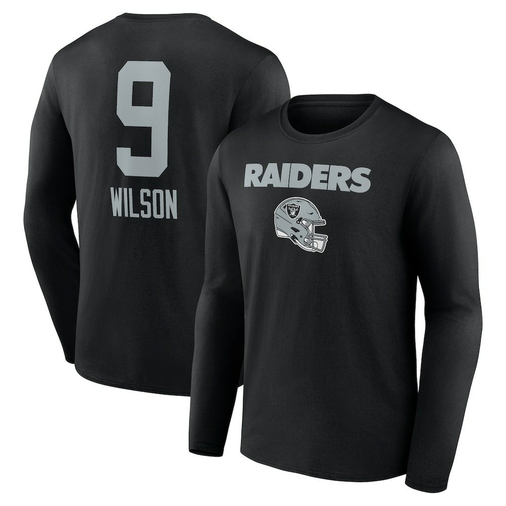 Tyree Wilson Las Vegas Raiders Team Wordmark Player Name & Number Long Sleeve T-Shirt Black | NFL