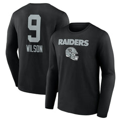 Tyree Wilson Las Vegas Raiders Team Wordmark Player Name & Number Long Sleeve T-Shirt Black | NFL
