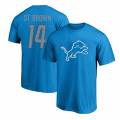 Amon-Ra St. Brown Detroit Lions Big & Tall Player Name & Number T-Shirt Blue | Fanatics