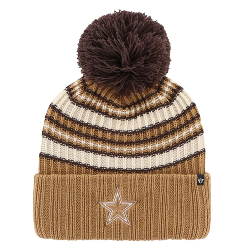 Dallas Cowboys '47 Women's Espresso Cuffed Knit Hat with Pom Brown | 47 brand
