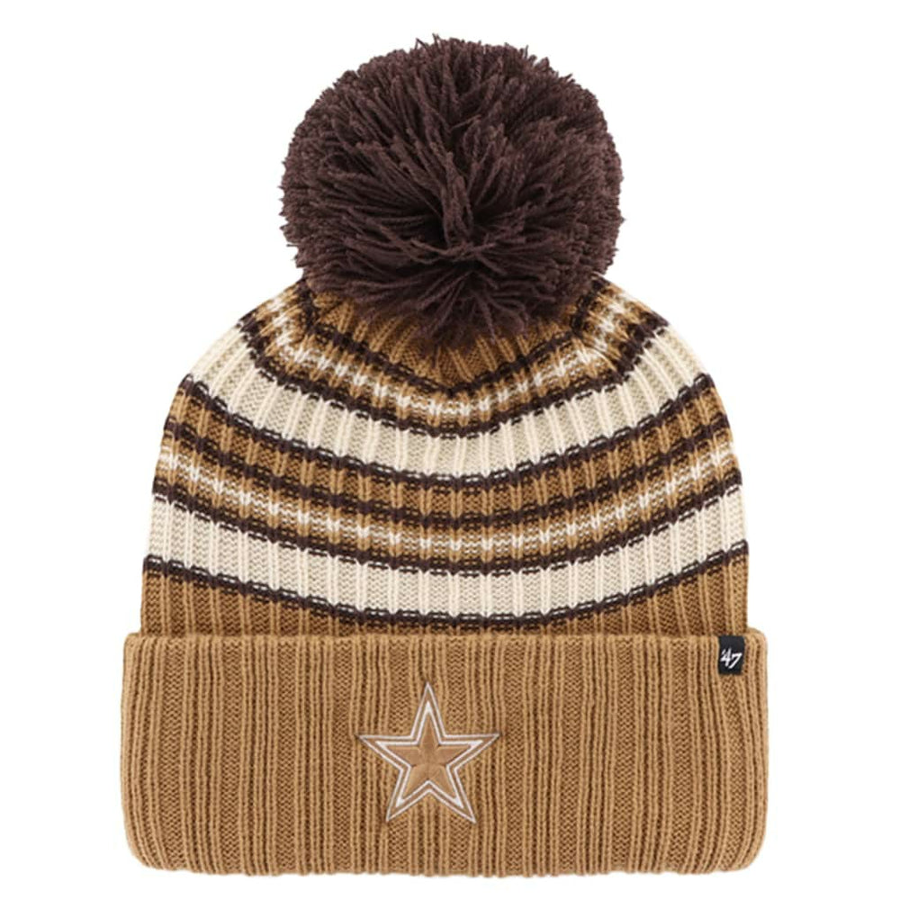 Dallas Cowboys '47 Women's Espresso Cuffed Knit Hat with Pom Brown | 47 brand