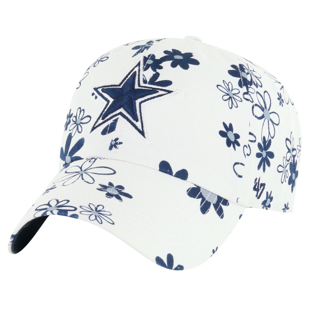 Dallas Cowboys '47 Girls Youth Daisy Delight Clean Up Adjustable Hat White | 47 brand