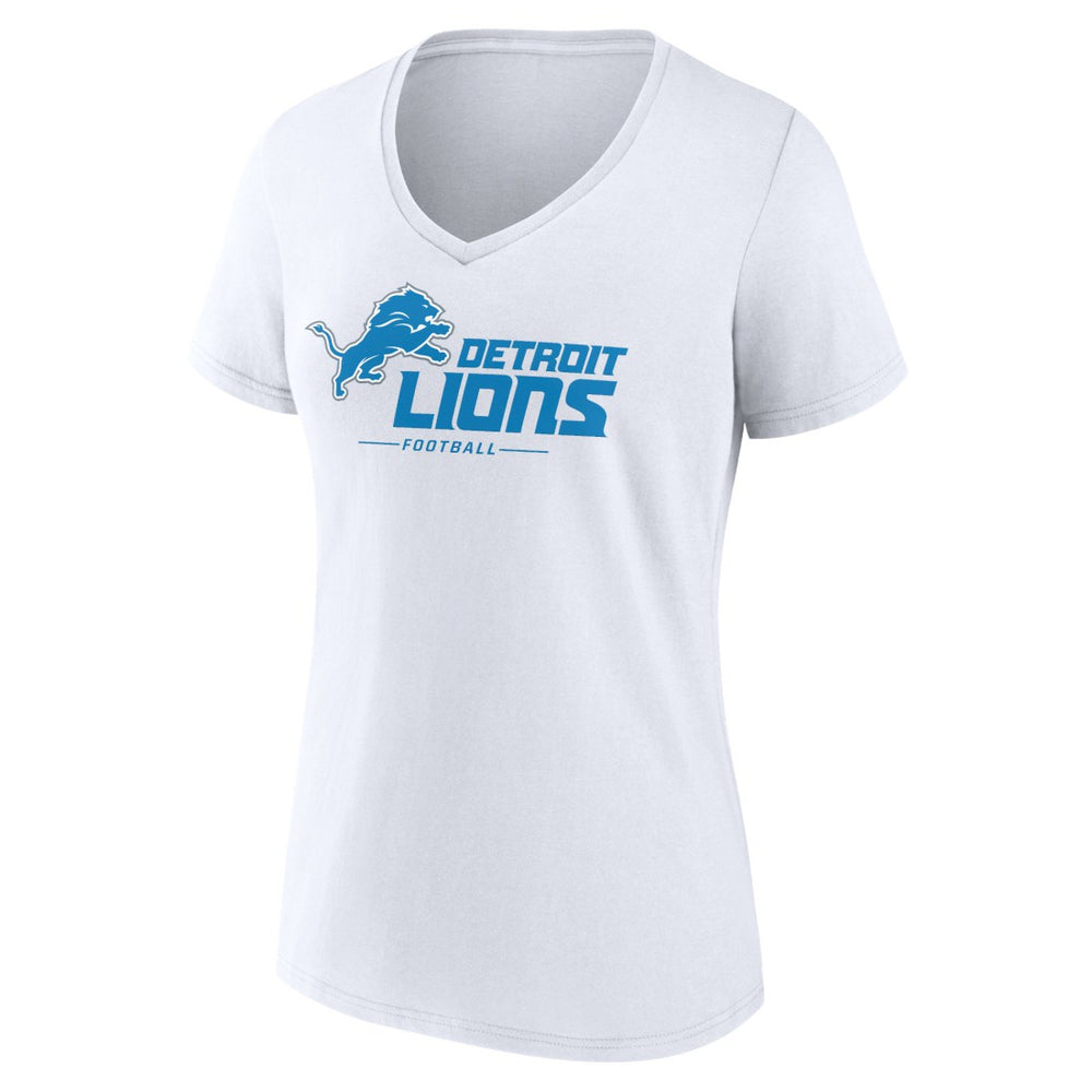 Detroit Lions Women's Lock Up V-Neck T-Shirt White | NFL