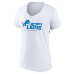 Detroit Lions Women's Lock Up V-Neck T-Shirt White | NFL
