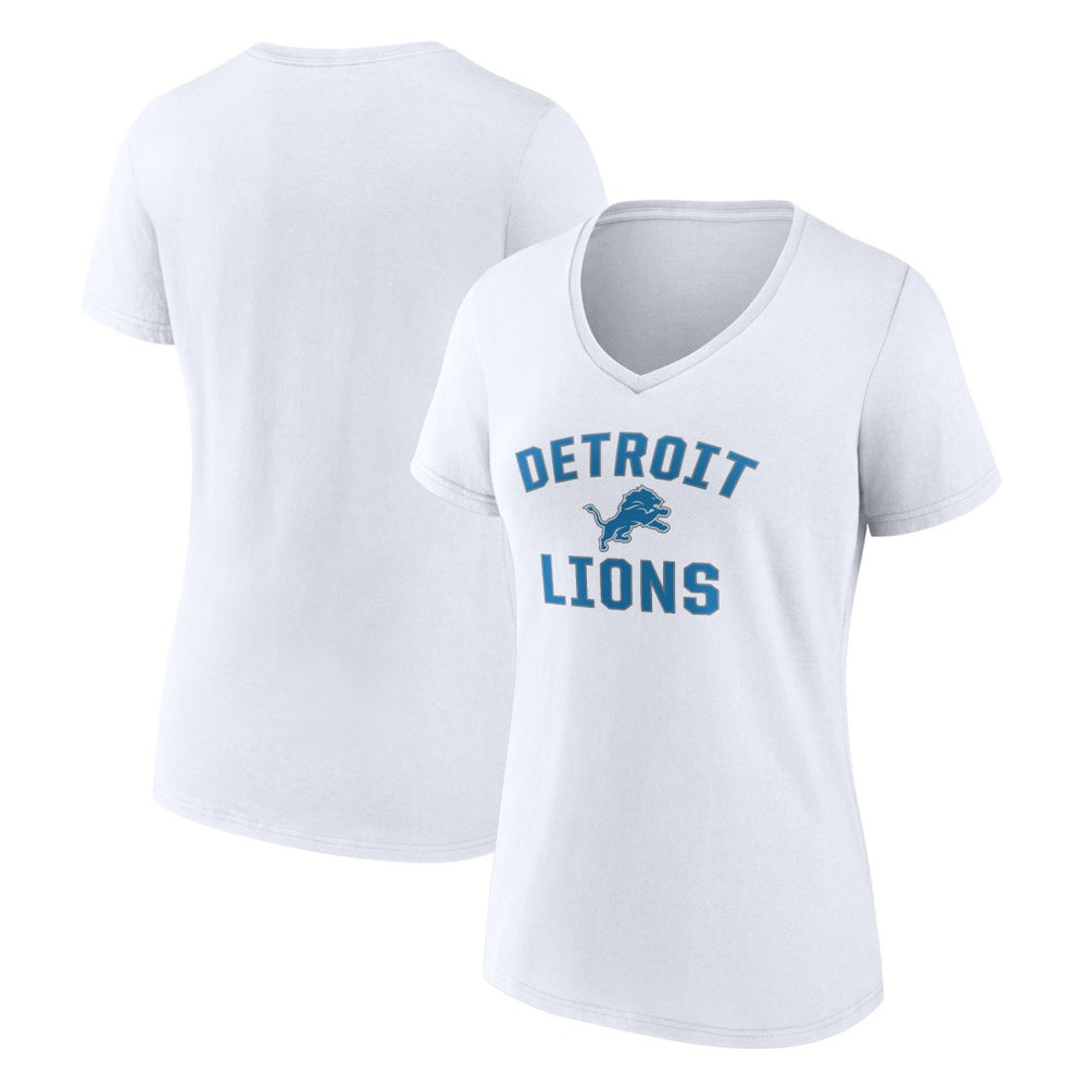 Detroit Lions Women's Victory Arch V-Neck T-Shirt White | NFL