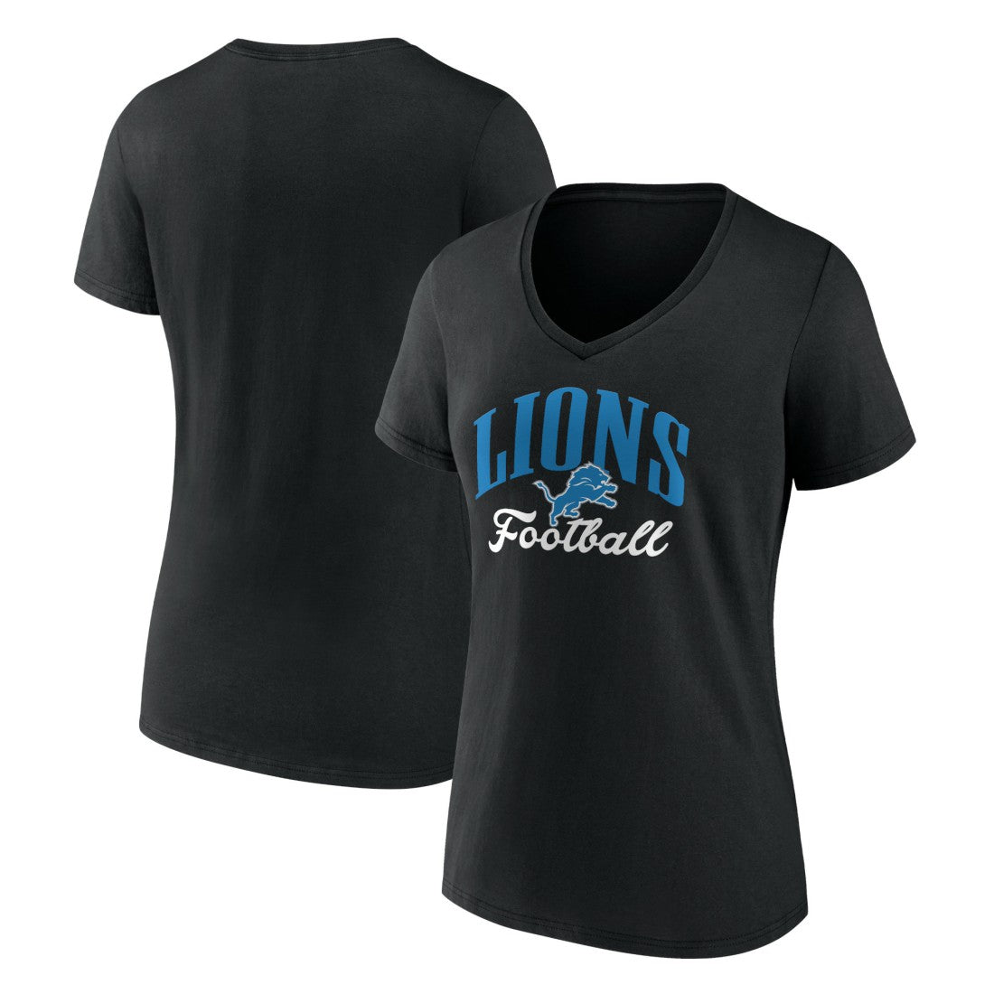 Detroit Lions Women's Victory Script V-Neck T-Shirt Black | NFL