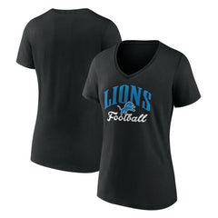 Detroit Lions Women's Victory Script V-Neck T-Shirt Black | NFL