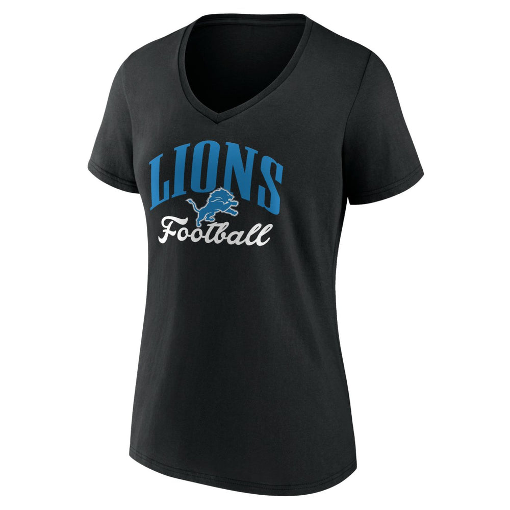 Detroit Lions Women's Victory Script V-Neck T-Shirt Black | NFL