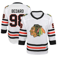 Connor Bedard Chicago Blackhawks Youth Away Replica Player Jersey - White - NHL