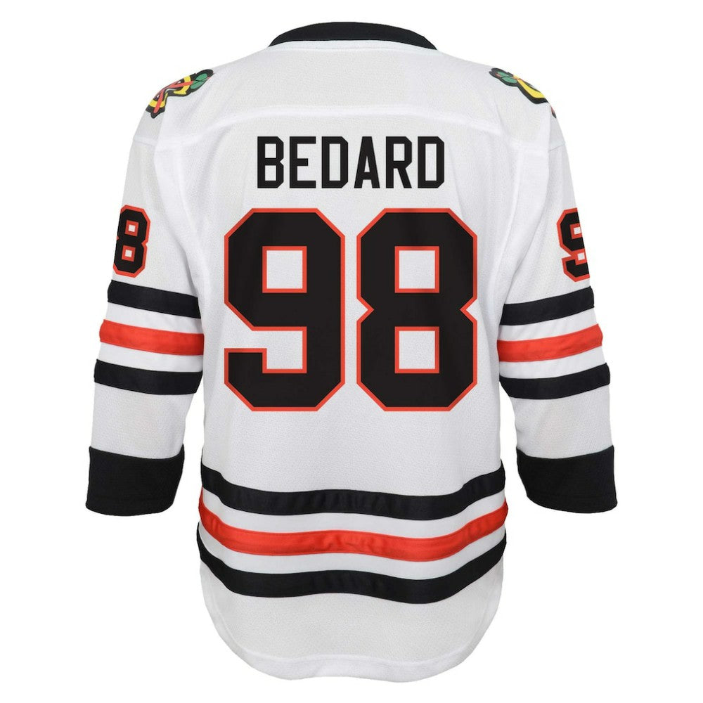Connor Bedard Chicago Blackhawks Youth Away Replica Player Jersey - White - NHL